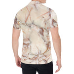 Brown Beige Marble Print Men's Shirt
