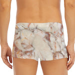 Brown Beige Marble Print Men's Short Boxer Briefs