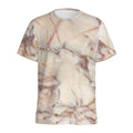 Brown Beige Marble Print Men's Athletic T-Shirt