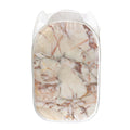 Brown Beige Marble Print Mesh Laundry Hamper