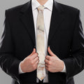 Brown Beige Marble Print Necktie