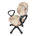 Brown Beige Marble Print Office Chair Cover