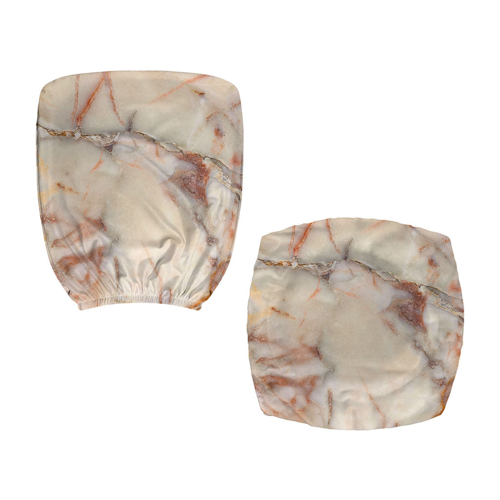 Brown Beige Marble Print Office Chair Cover