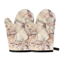 Brown Beige Marble Print Oven Mitts