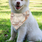 Brown Beige Marble Print Over The Collar Dog Bandana
