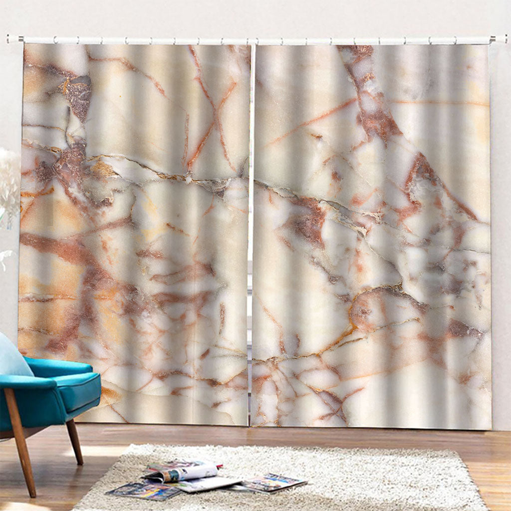 Brown Beige Marble Print Pencil Pleat Curtains