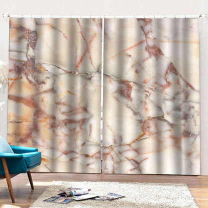 Brown Beige Marble Print Pencil Pleat Curtains