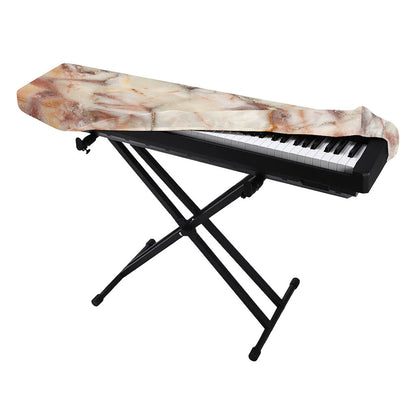 Brown Beige Marble Print Piano Keyboard Cover