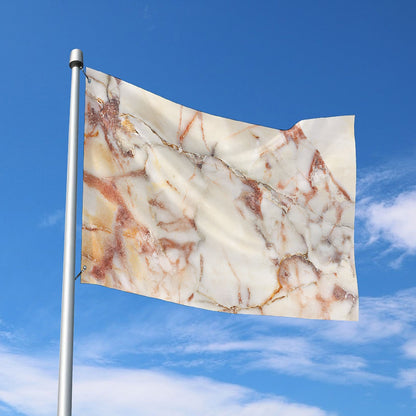Brown Beige Marble Print Polyester Flag