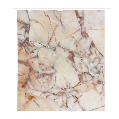 Brown Beige Marble Print Polyester Shower Curtain