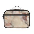 Brown Beige Marble Print Portable Lunch Bag