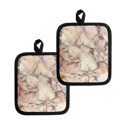 Brown Beige Marble Print Pot Holders