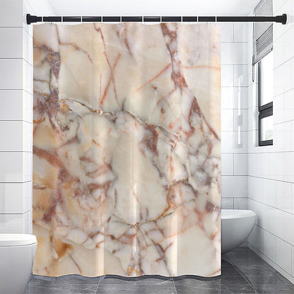 Brown Beige Marble Print Premium Shower Curtain