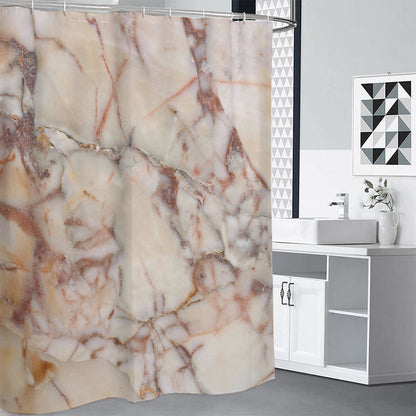 Brown Beige Marble Print Premium Shower Curtain