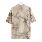 Brown Beige Marble Print Rayon Hawaiian Shirt