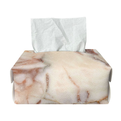 Brown Beige Marble Print Rectangle Tissue Box Cover