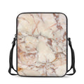 Brown Beige Marble Print Rectangular Crossbody Bag