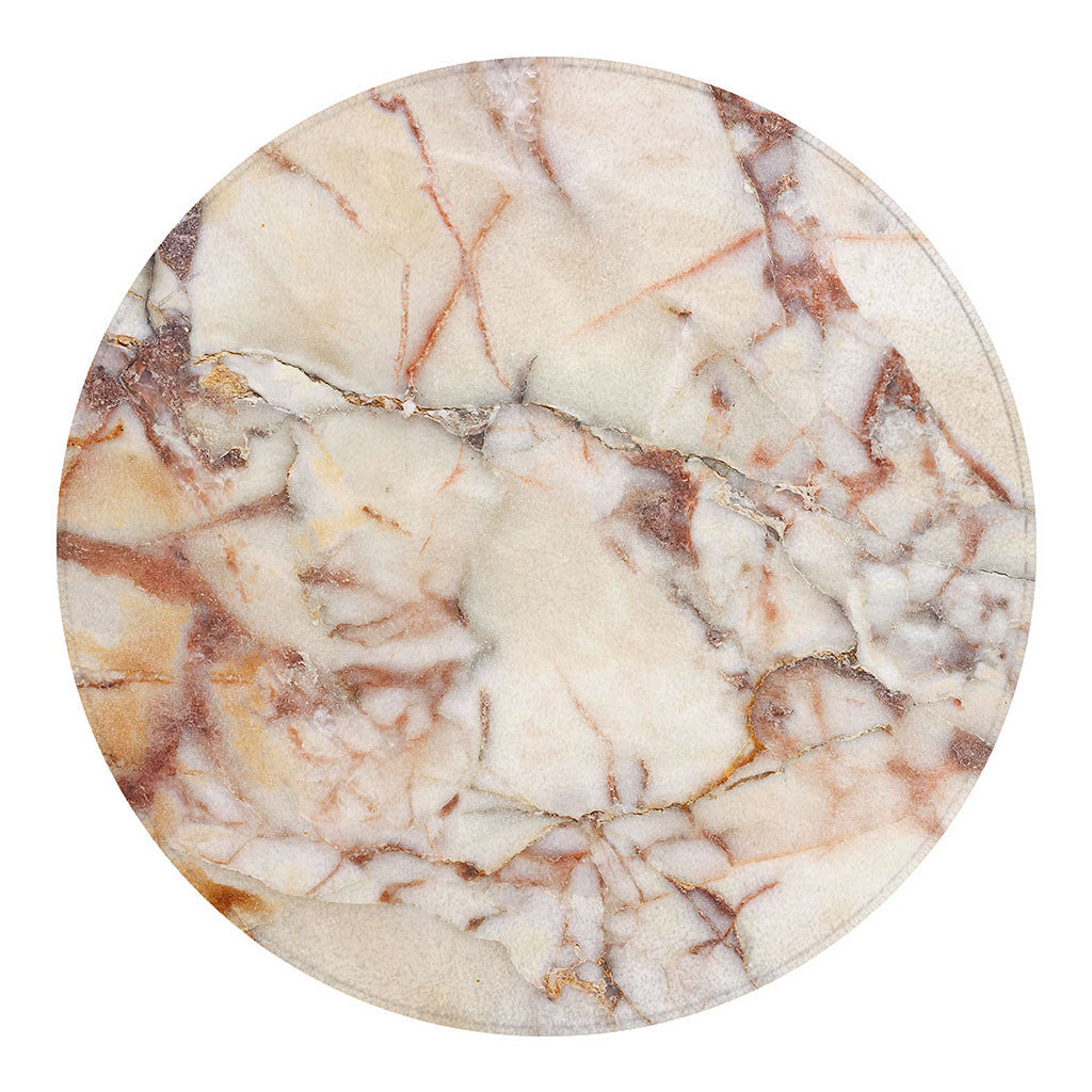 Brown Beige Marble Print Round Blanket