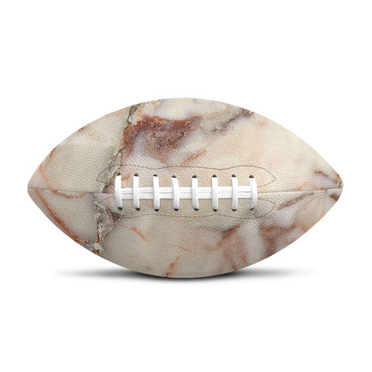 Brown Beige Marble Print Rugby Ball