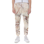 Brown Beige Marble Print Scuba Joggers