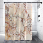 Brown Beige Marble Print Shower Curtain