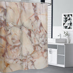 Brown Beige Marble Print Shower Curtain