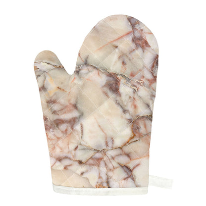 Brown Beige Marble Print Single Oven Mitt