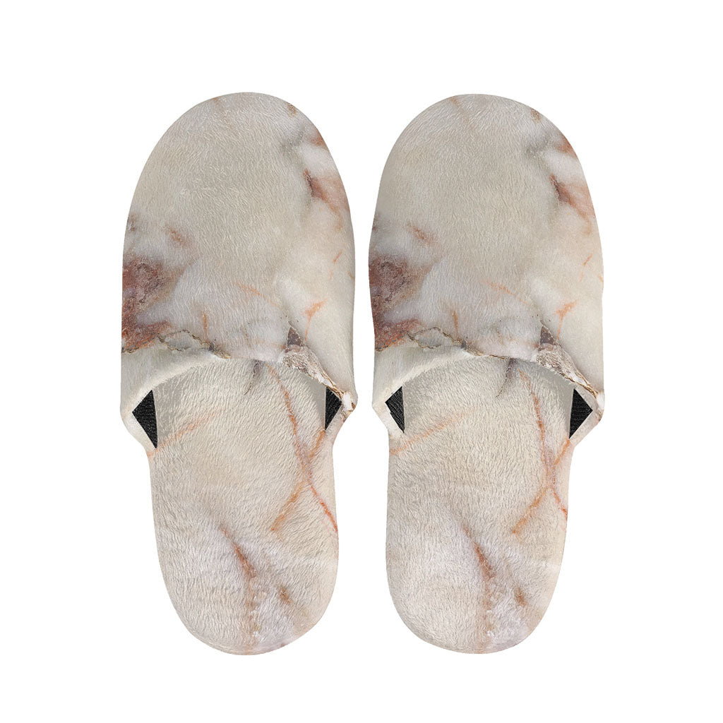 Brown Beige Marble Print Slippers