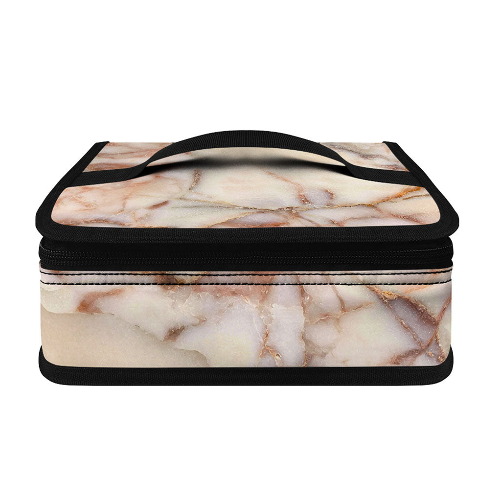 Brown Beige Marble Print Small Lunch Bag