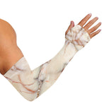 Brown Beige Marble Print Sun Protection Arm Sleeves