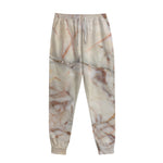 Brown Beige Marble Print Sweatpants