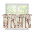 Brown Beige Marble Print Tier Curtains