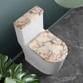 Brown Beige Marble Print Toilet Lid And Tank Cover Set