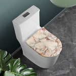Brown Beige Marble Print Toilet Lid Cover