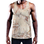 Brown Beige Marble Print Training Tank Top