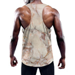 Brown Beige Marble Print Training Tank Top