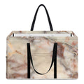 Brown Beige Marble Print Utility Tote Bag