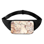 Brown Beige Marble Print Waist Bag