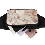 Brown Beige Marble Print Waist Bag