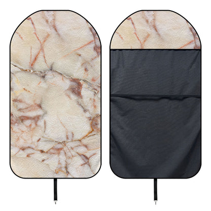 Brown Beige Marble Print Waterproof Car Seat Cover