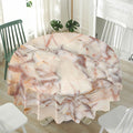 Brown Beige Marble Print Waterproof Round Tablecloth