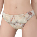 Brown Beige Marble Print Women's Panties