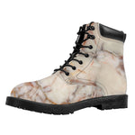 Brown Beige Marble Print Work Boots