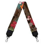 Brown Camo Hibiscus Flower Print Bag Strap