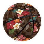 Brown Camo Hibiscus Flower Print Basketball