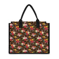 Brown Camo Hibiscus Flower Print Canvas Tote Bag