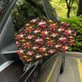 Brown Camo Hibiscus Flower Print Car Side Mirror Covers