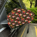 Brown Camo Hibiscus Flower Print Car Side Mirror Covers