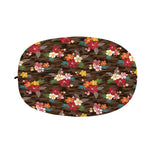 Brown Camo Hibiscus Flower Print Car Side Mirror Covers