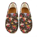 Brown Camo Hibiscus Flower Print Casual Shoes